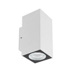 REDO 90087 QUAD exteriérové nástenné svietidlo CREE COB LED 2x3W 660/540lm 3000K IP65 biela