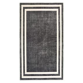 Bielo-sivý prateľný koberec behúň 200x80 cm - Vitaus