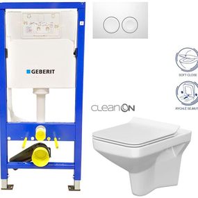 GEBERIT DuofixBasic s bielym tlačidlom DELTA21 + WC CERSANIT CLEANON COMO + SEDADLO 458.103.00.1 21BI CO1