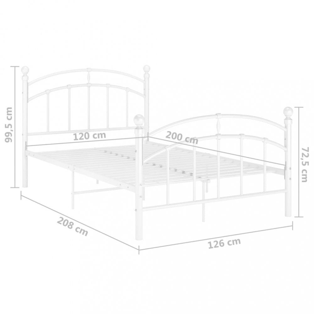 Posteľ biely kov Dekorhome 120 x 200 cm