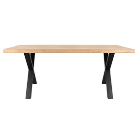 Sconto Jedálenský stôl AMAYA XN dub/kov, šírka 140 cm, prírodná hrana