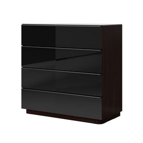 Komoda Toft Typ 27 (wenge + čierne sklo)