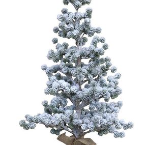 Zasnežený vianočný stromček v jute Cedar snow - 90cm