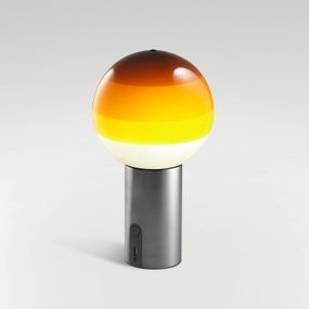 Marset MARSET Dipping Light stolová lampa jantár/grafit, Obývacia izba / jedáleň, sklo, kov, 2.2W, K: 22.2cm