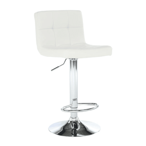 Kondela Barová stolička, biela ekokoža/chróm, KANDY NEW 66401