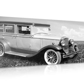 Obraz retro americký automobil v čiernobielom prevedení