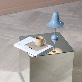 Verpan VERPAN Pantop portable stolová LED lampa modrá, Obývacia izba / jedáleň, polykarbonát, brúsený kov, 1.5W, K: 30cm