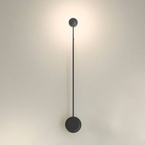 Vibia Pin – nástenné LED svietidlo, čierne, Obývacia izba / jedáleň, hliník, zamak, polykarbonát, oceľ, 4.5W, Energialuokka: E, L: 10 cm, K: 70cm