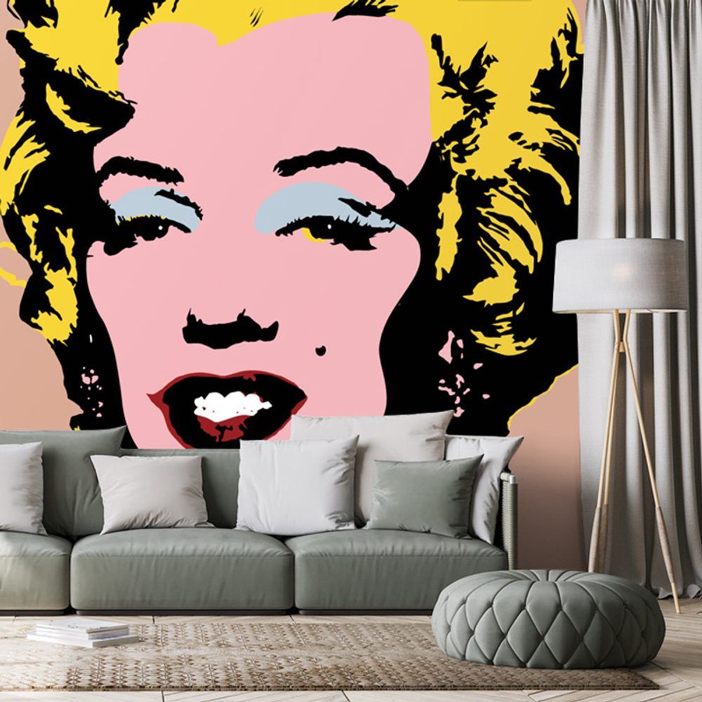 Samolepiaca tapeta pop art Marilyn Monroe na hnedom pozadí