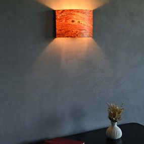 LeuchtNatur Cortex nástenné svetlo Jaseň, Obývacia izba / jedáleň, drevo, kov, E27, 10W, L: 26 cm, K: 17cm