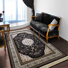 DomTextilu Kvalitný vintage koberec v čiernej farbe 26622-154763