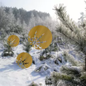 Pieris design Gule so snehovou vločkou - nálepky na okno žltá