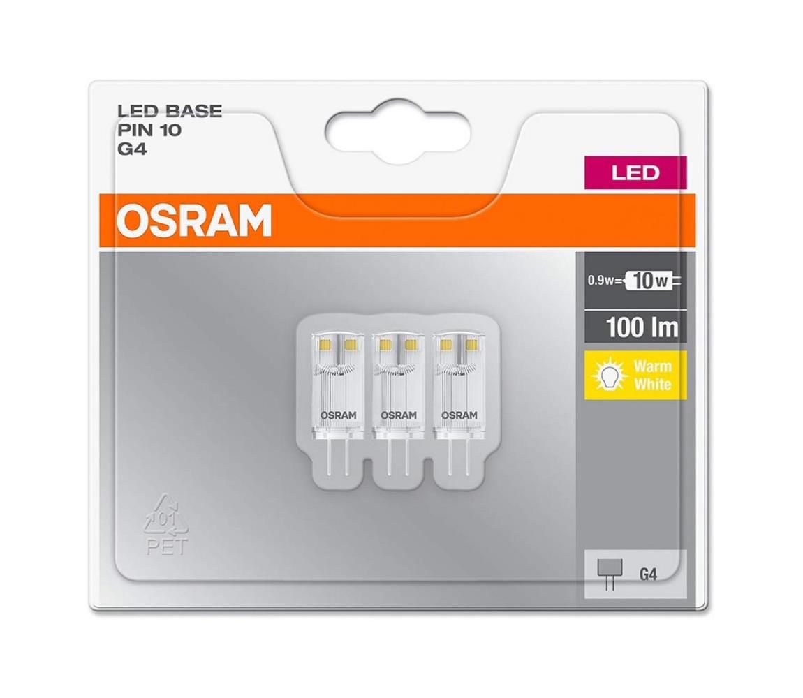 SADA 3x LED Žiarovka G4/0,9W/12V 2700K - Osram