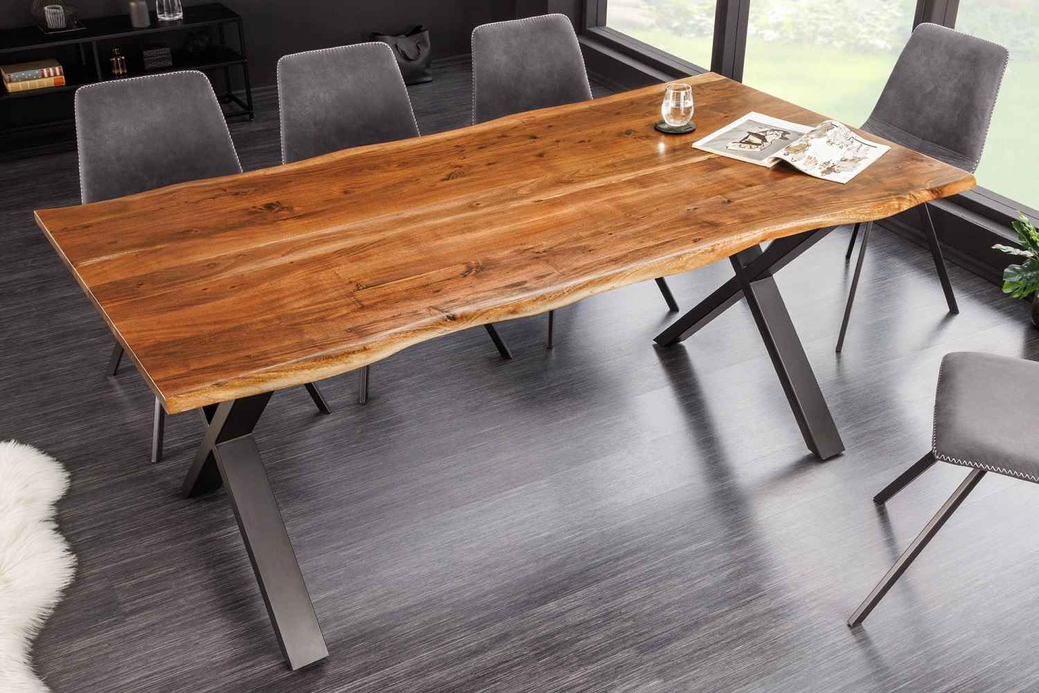 LuxD Dizajnový jedálenský stôl Massive X 180 cm akácia