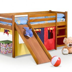 Detská poschodová posteľ so šmýkačkou Neo Plus jelša Halmar Jelša