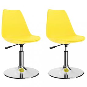 Otočná jedálenská stolička 2 ks umelá koža / kov Dekorhome Žltá