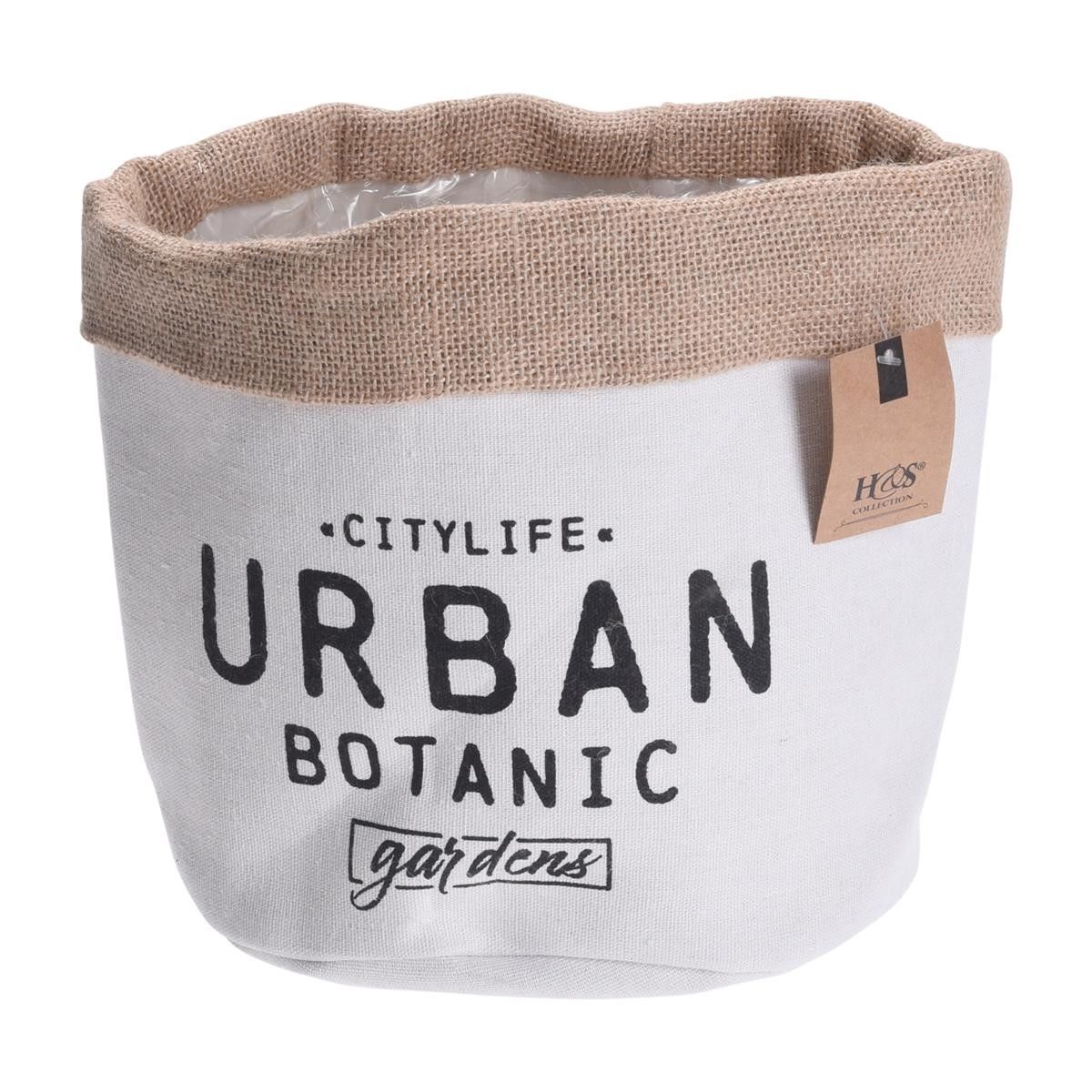 Textilný kvetinový box URBAN BOTANIC 21 cm biely/béžový