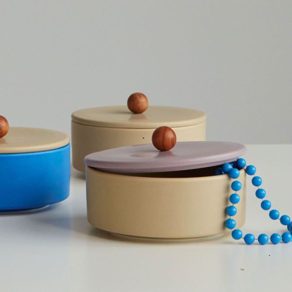DESIGN LETTERS Porcelánová úložná dóza Treasure Bowl Beige/Lavender