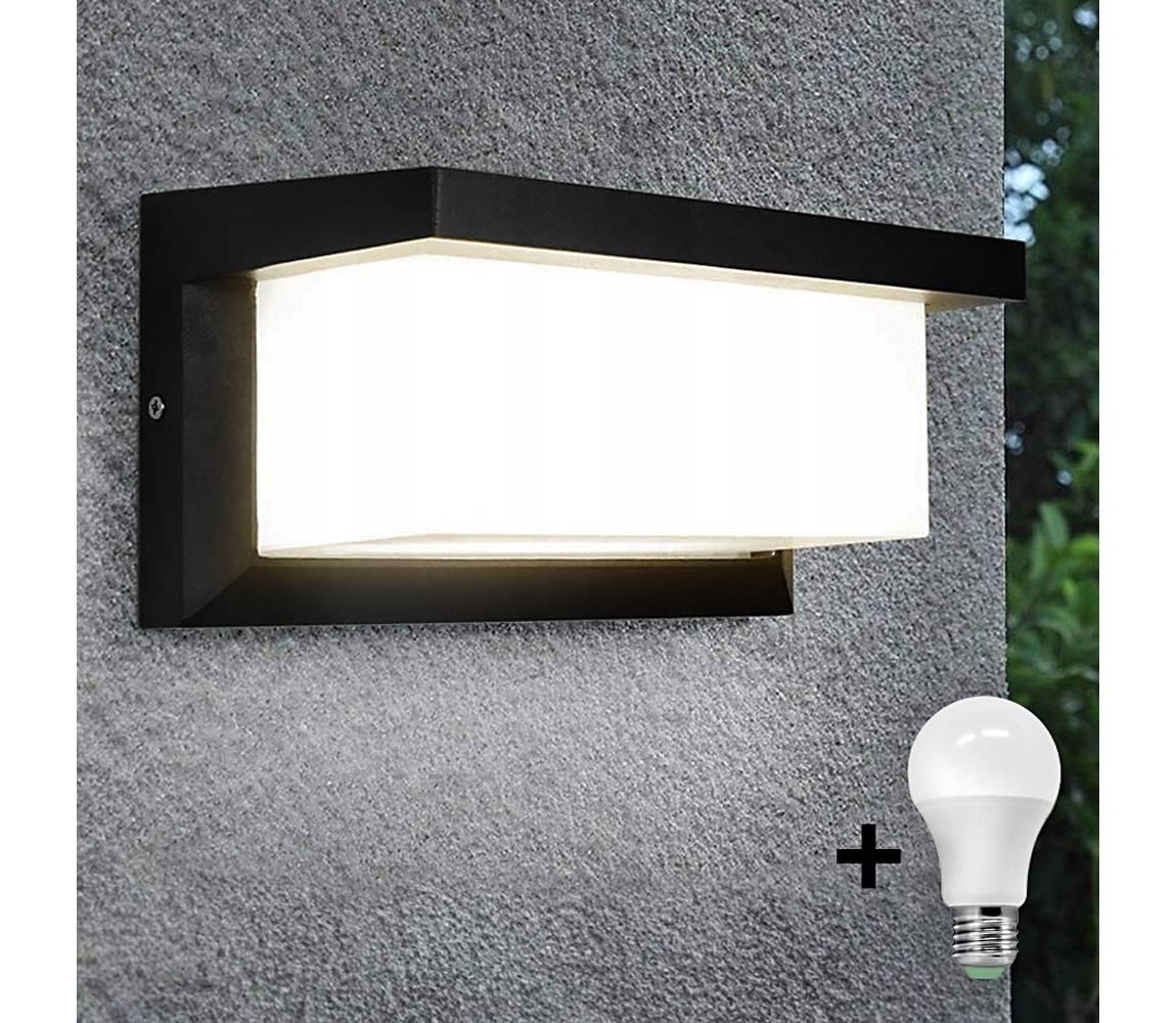 LED Vonkajšie svietidlo so žiarovkou so senzorom súmraku NEELY 1xE27/9W/230V IP54