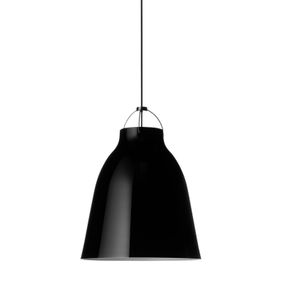 FRITZ HANSEN Caravaggio P3 lesklá čierna/čierna, Obývacia izba / jedáleň, hliník, oceľ, E27, 100W, K: 51.6cm