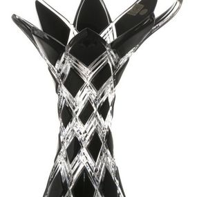 Krištáľová váza Harlequin, farba čierna, výška 270 mm