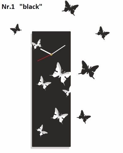 DomTextilu Obdĺžnikové nalepovacie hodiny s motýľmi 8694-241543