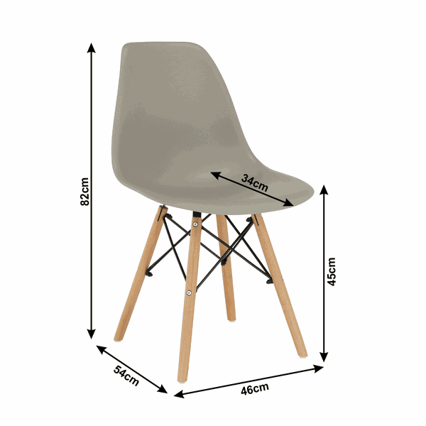 Stolička, teplá sivá/buk, CINKLA 3 NEW