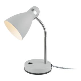 Biela stolová lampa Leitmotiv Study, výška 30 cm