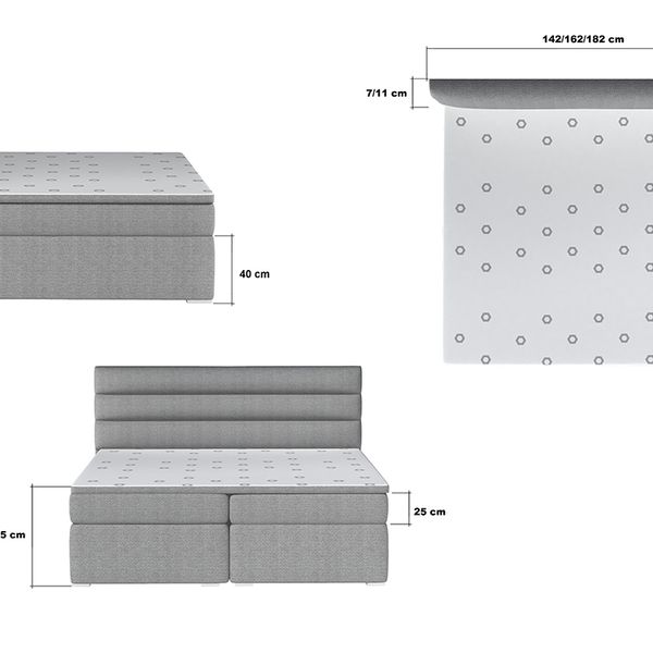Čalúnená manželská posteľ s úložným priestorom Spezia 180 - čierna (Soft 11)