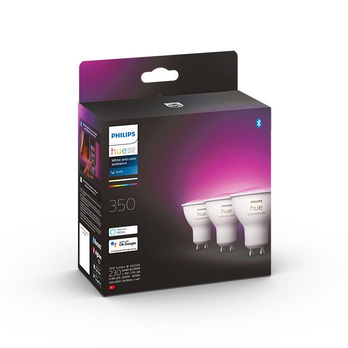 Philips HUE LED White and color Ambiance žiarovka GU10 3x4,3W 350lm 2000-6500K+RGB stmievateľná BlueTooth 3-set