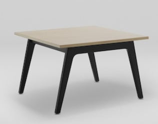 MARBET STYLE - Konferenčný stolík FIN M s drevenou podnožou - 70x70 cm