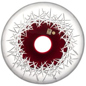 Krištáľový tanier Hoarfrost, farba rubínová, priemer 280 mm