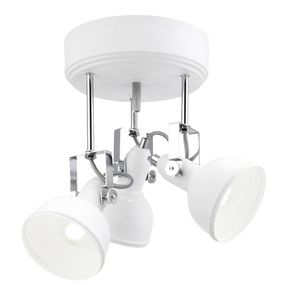 Sessak Stropní svítidlo Teodor 3 s industriálními reflektory - pr. 360 x 320 mm, 3 x 40 W, bílá, chrom SE TEOK3V