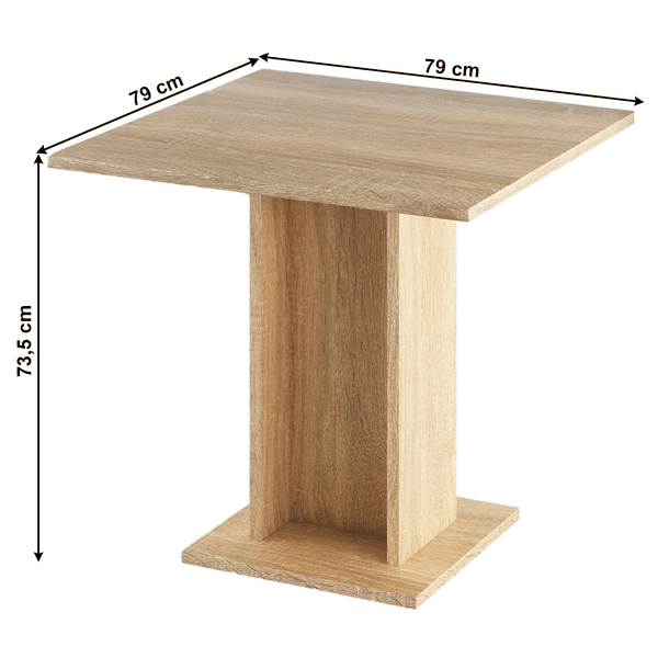 Jedálenský stôl, dub sonoma, 79x79 cm, EUGO