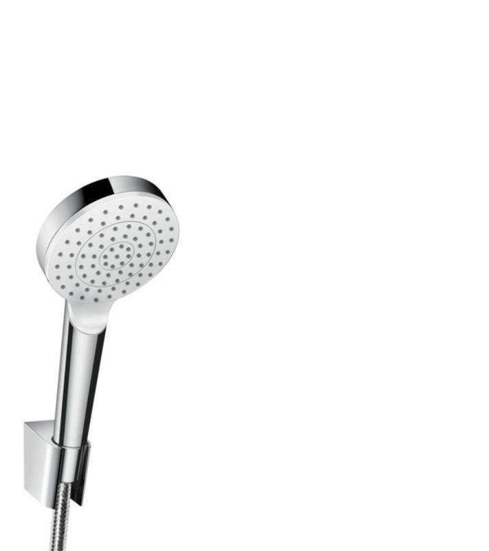 Hansgrohe Crometta - Set sprchovej hlavice, držiaka a hadice, EcoSmart, biela/chróm 26568400