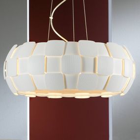 Schuller Valencia Závesné LED svietidlo Quios v bielej, 54 cm, Obývacia izba / jedáleň, plast, kov, sklo, E27, 10W
