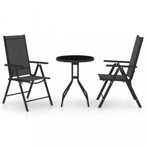 Záhradný bistro set 3 ks Dekorhome Čierna