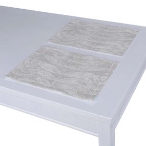 Dekoria Prestieranie 2 ks, biele listy na sivom podklade , 30 × 40 cm, Sunny, 143-84