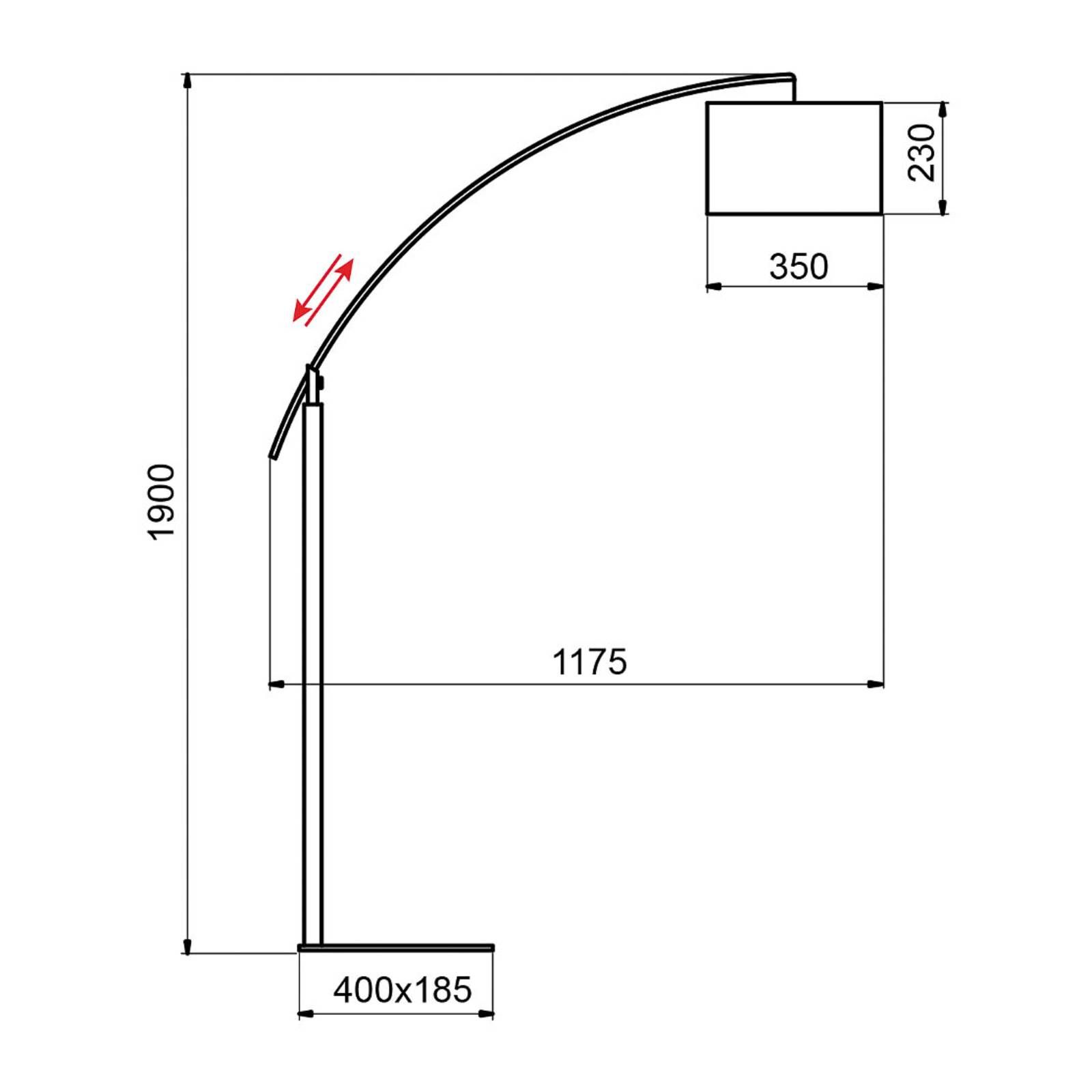 Aluminor Rainbow stojaca lampa z kovu, chróm, Obývacia izba / jedáleň, kov, látka, E27, 12W, K: 190cm