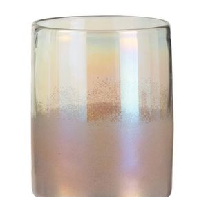 Ružová sklenená perleťová váza Pearl pink - Ø 17*21cm