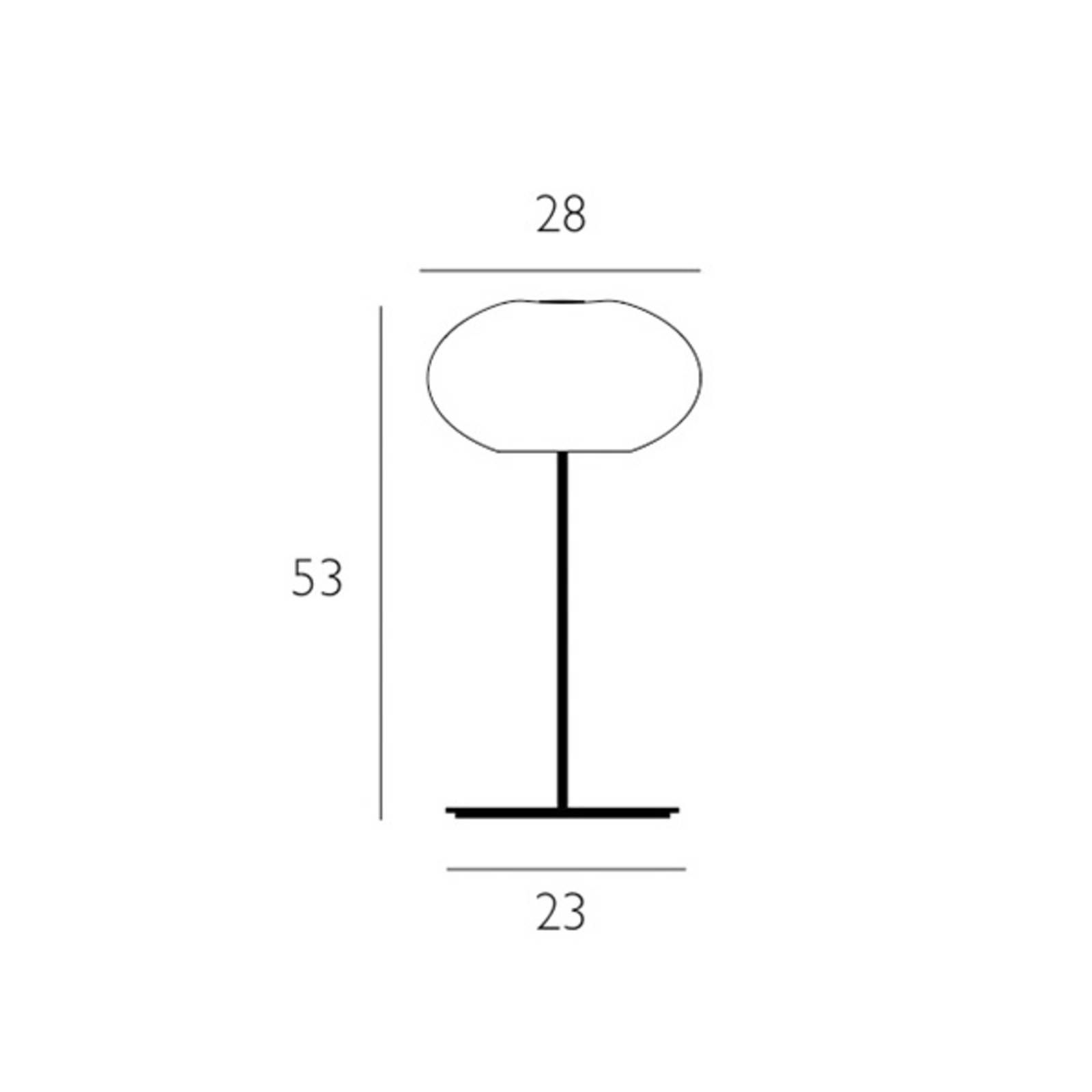 Casablanca Aih stolná lampa, Ø 28 cm biela lesklá, Obývacia izba / jedáleň, sklo, hliník, E27, 75W, K: 53cm