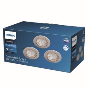 Philips Sparkle LED SL261 Zápustné svietidlo kruhové 5,5W/350lm 85mm 2700K nikel 3-set