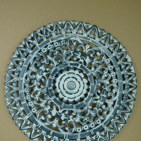 Dekorácia na stenu MANDALA modrá/biela, 60 cm