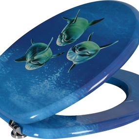 Funny HY-S115 WC sedátko s potlačou delfíni, MDF