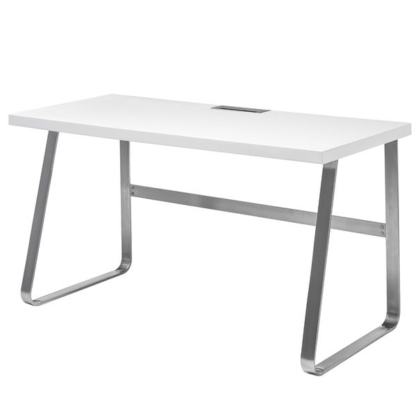 Sconto Písací stôl FIRION biela/oceľ