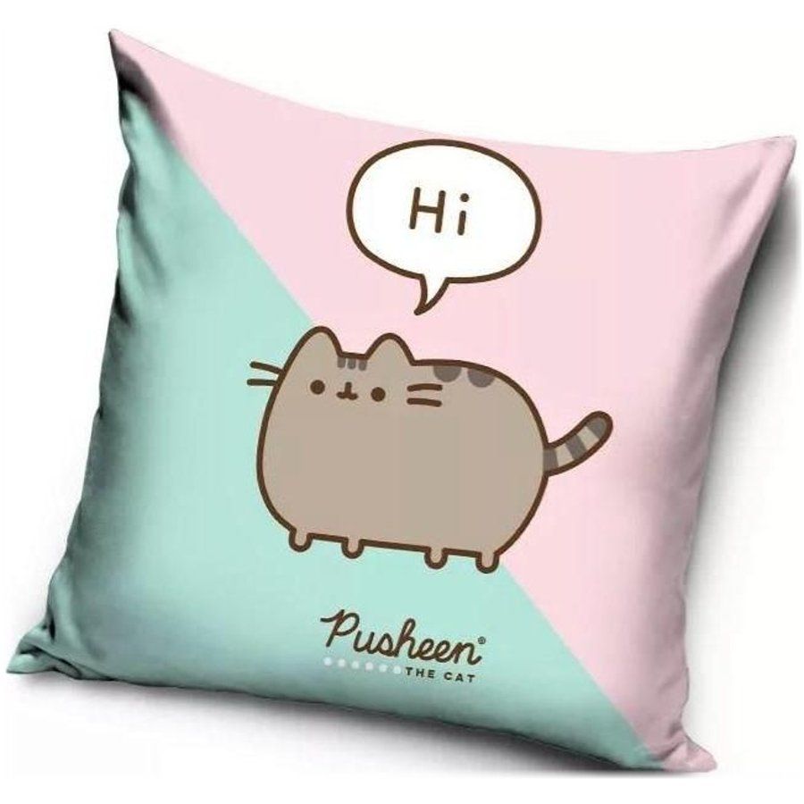 Carbotex · Obliečka na vankúš Mačička Pusheen - motív Hi - 40 x 40 cm