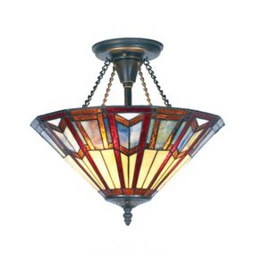Artistar Stropné svietidlo Lillie v štýle Tiffany, Obývacia izba / jedáleň, kov, sklo, E27, 40W, K: 35cm