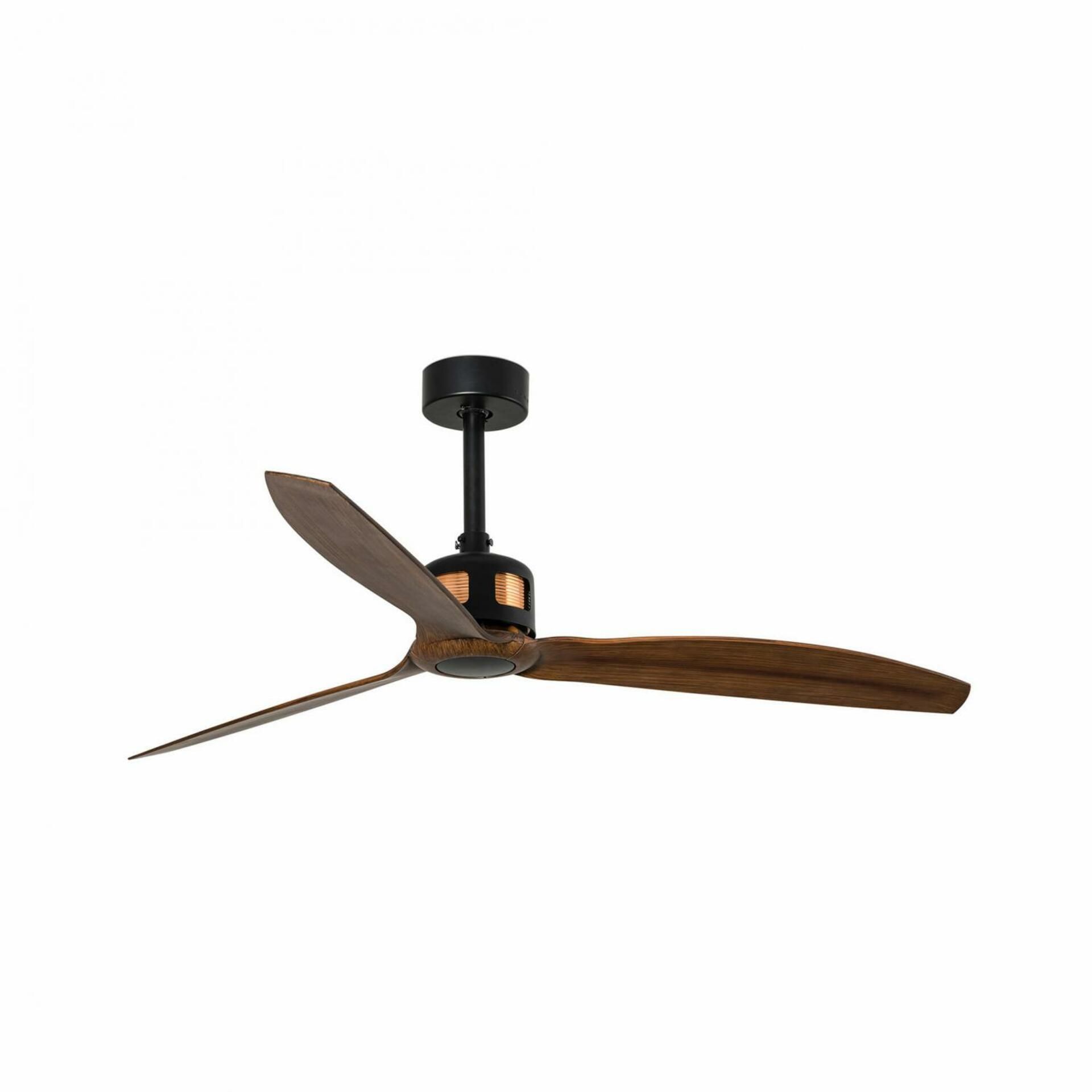 FARO COPPER FAN M, černá/dřevo, stropní ventilátor