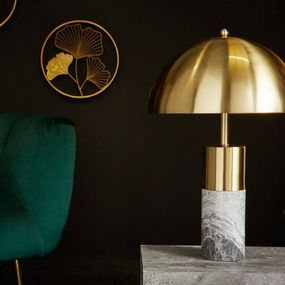 Estila Jedinečná art-deco stolná lampa Jaspeado v zlatom kovovom vyhotovení s mramorovým základom 52cm