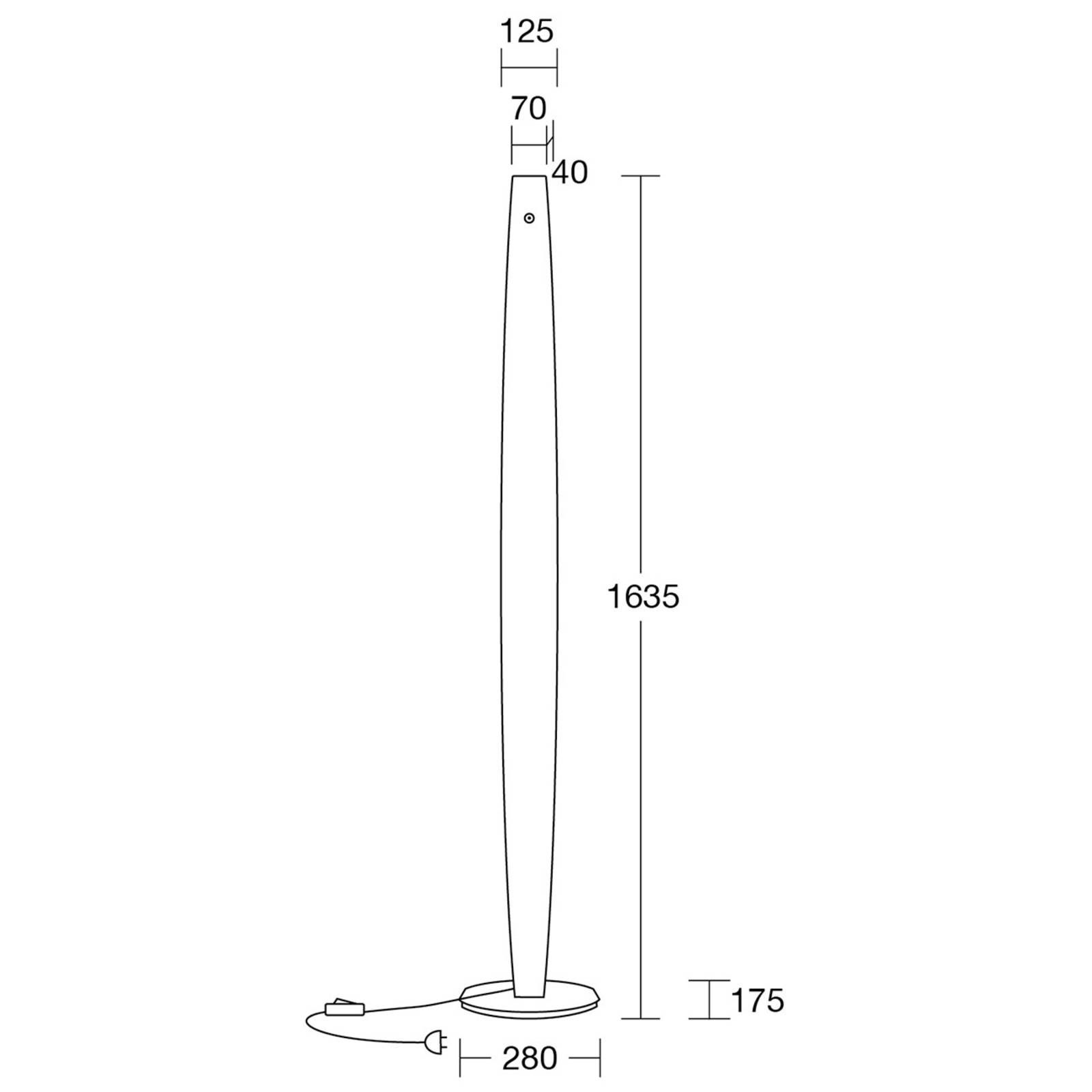 HerzBlut Arco LED lampa olejovaný dub stmievač, Obývacia izba / jedáleň, dubové drevo, železo, 46W, L: 12.5 cm, K: 163.5cm